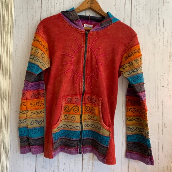 Greater Good Sweaters - Greater Good Rainbow Hippy Zip Up